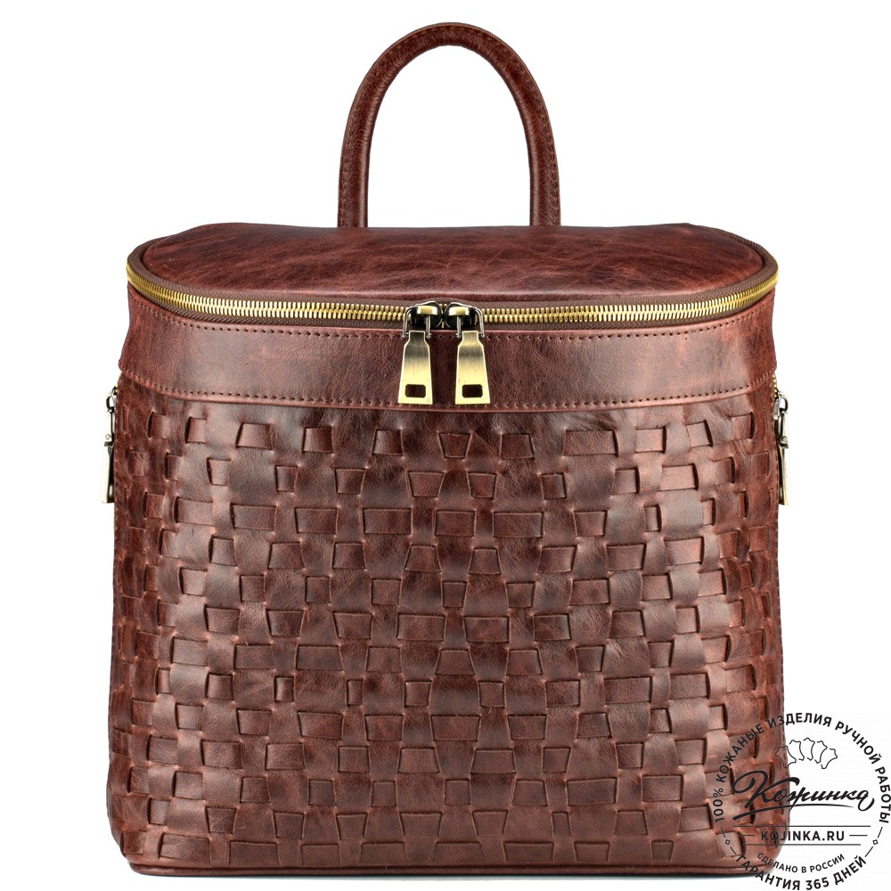 Женский кожаный рюкзак "Фелиция" (коричневый антик)